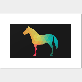 Rainbow horse silhouette Posters and Art